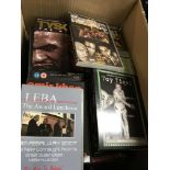 A box containing a large collection of Boxing DVD