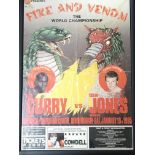 A framed boxing promotional poster Don Curry v Col