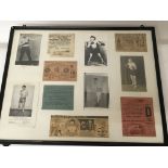 A framed Vintage boxing Montage with boxing entry