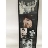 A framed montage of champion boxers signed autogra