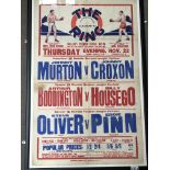 A framed vintage boxing poster. The Ring Blackfria