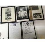 A collection of signed boxing autographs Nigel Ben