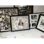 A collection of framed boxing pictures a d prints including limited edition print montage.