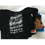 A collection of boxing fight merchandise T-shirts