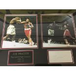 A framed boxing Montage Joe Frazier with signature