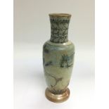 A circa 1870s/80s Martin Brothers vase depicting h
