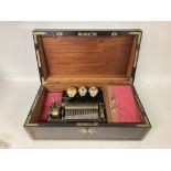 A Victorian three bell music box. Approximately 51