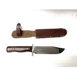 Wilkinson Bowie knife and sheath (Blade approx 18c