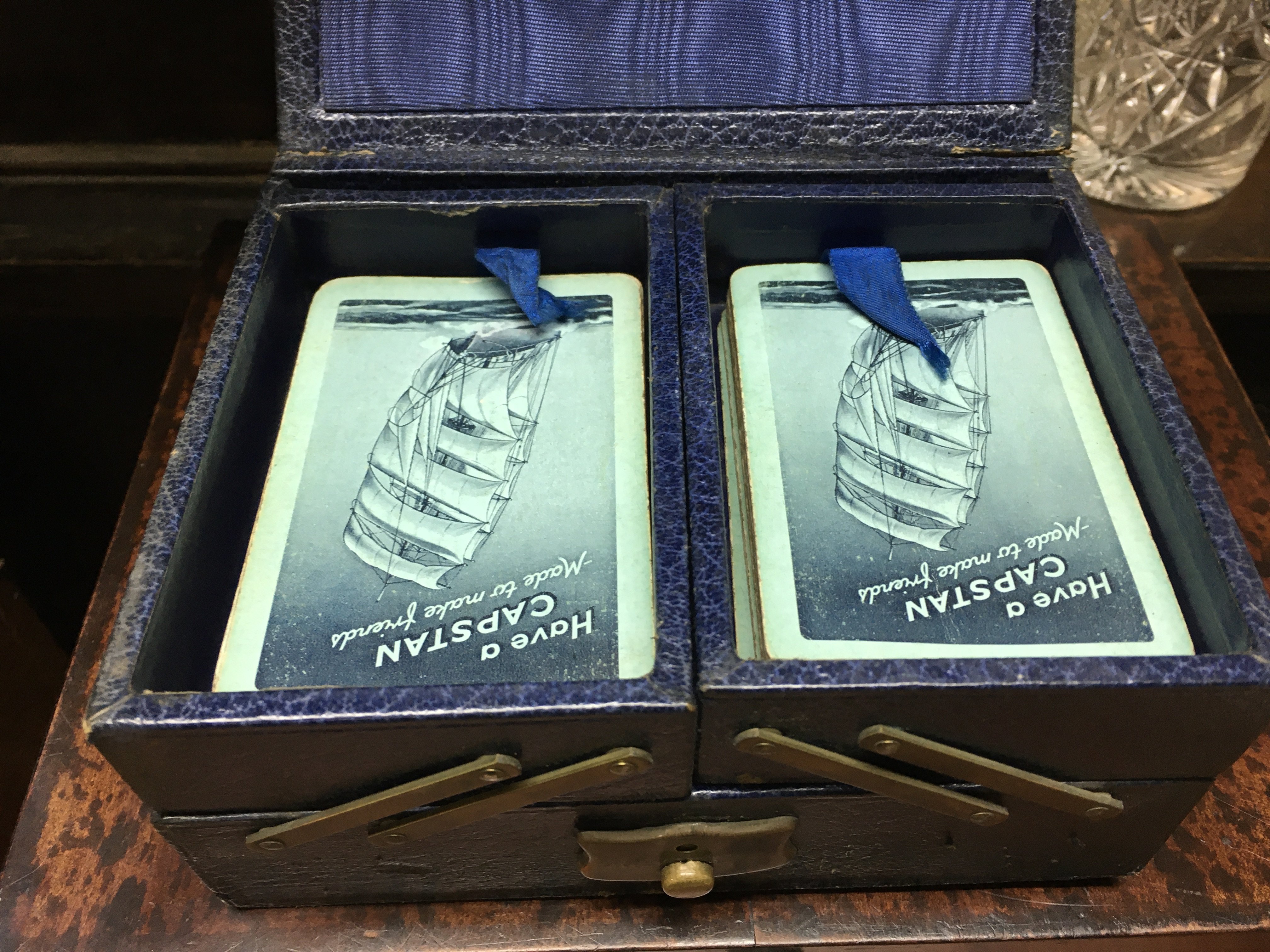 Three sewing boxes a mahogany canteen converted and a leather card case , and a writing slope . - Image 3 of 6