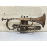 Brass cornet with muffler circa 1890