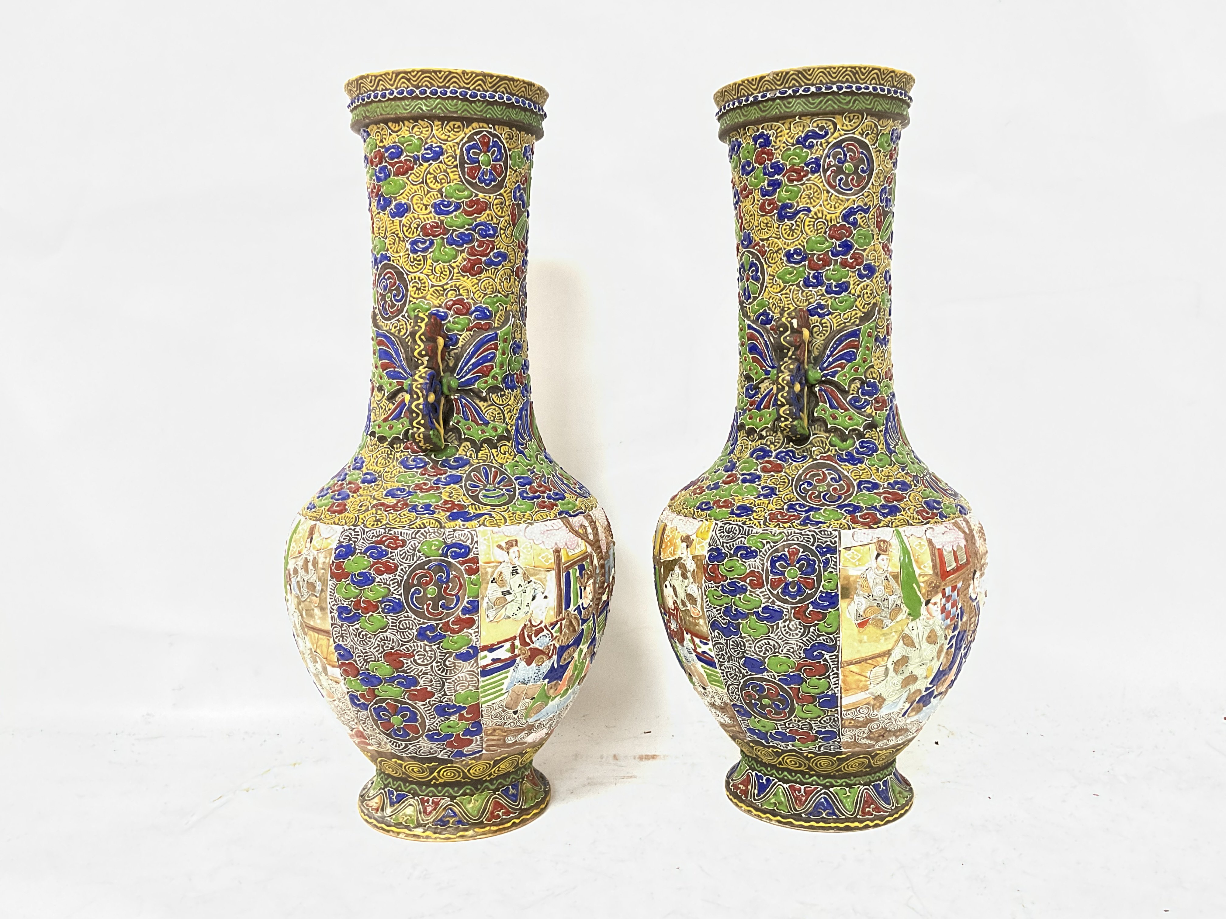 Withdrawn - Japanese vases (pair circa 1920). Appr - Image 3 of 5