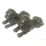 A pair of 19th century small bronze figures of Reg