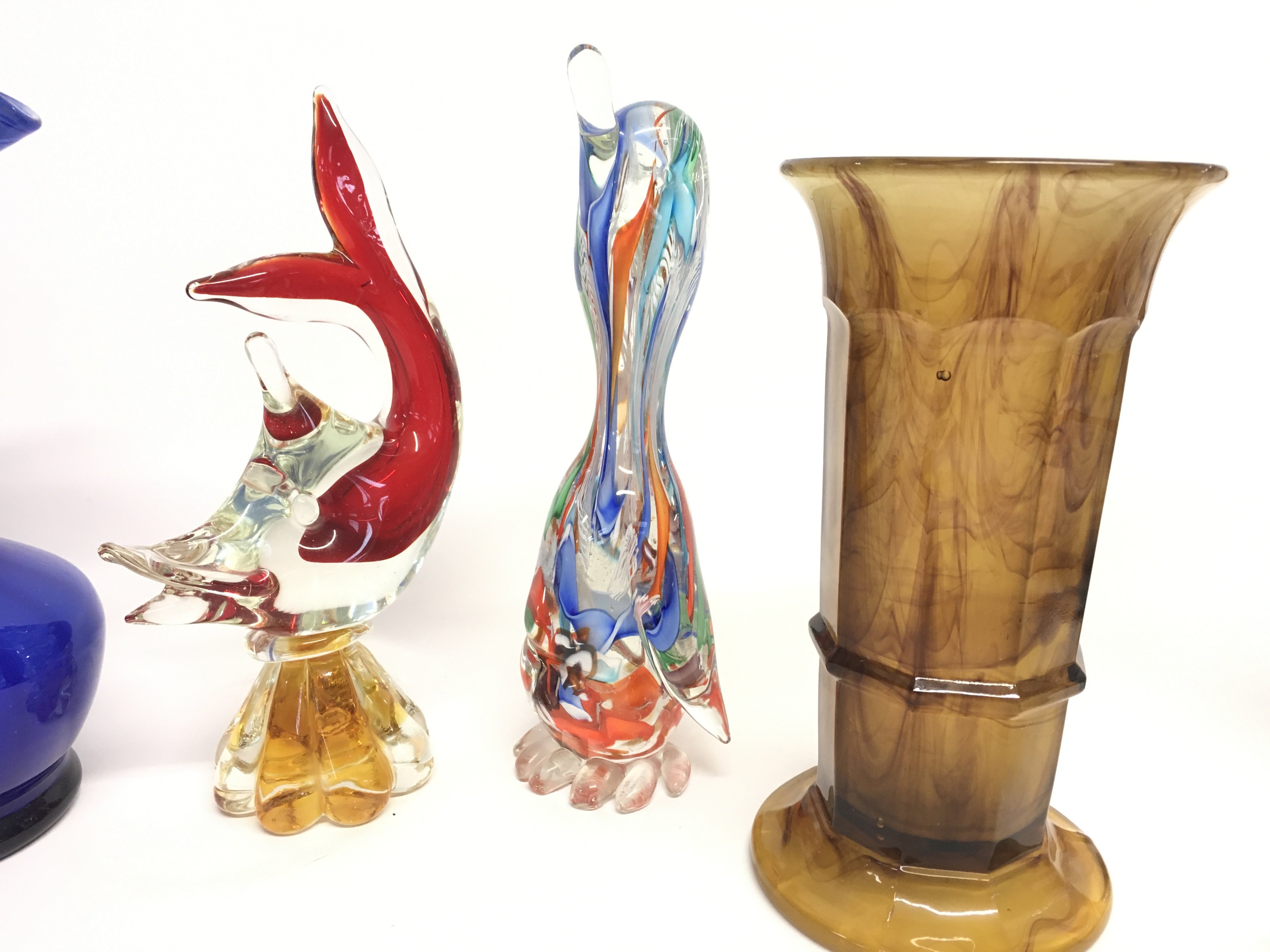 Vintage glassware vases including animal figures - Image 3 of 3