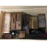 A collection of vintage jewellery boxes