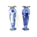 Pair of Royal Doulton Blue Children vases