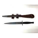 Fairbairn-Sykes black anodised knife with sheath (