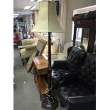 A Mahogany standard LAMP with a turned column. NO