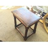 A 20th century oak joint stool 45x28x46cm