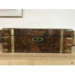 A Victorian brass bound walnut writing slope with