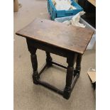 An 18th century oak joint stool 48x28x53cm approxi