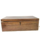 A large mahogany work box 51x26x18cm approximately