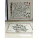 Two framed and glazed maps comprising Monmouthshir