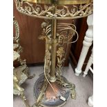 A brass and copper oil standard lamp of Victorian