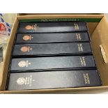 Box containing 5 x empty Stanley Gibbons albums of