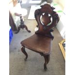 A Victorian Mahogany hall chair, in need of restor