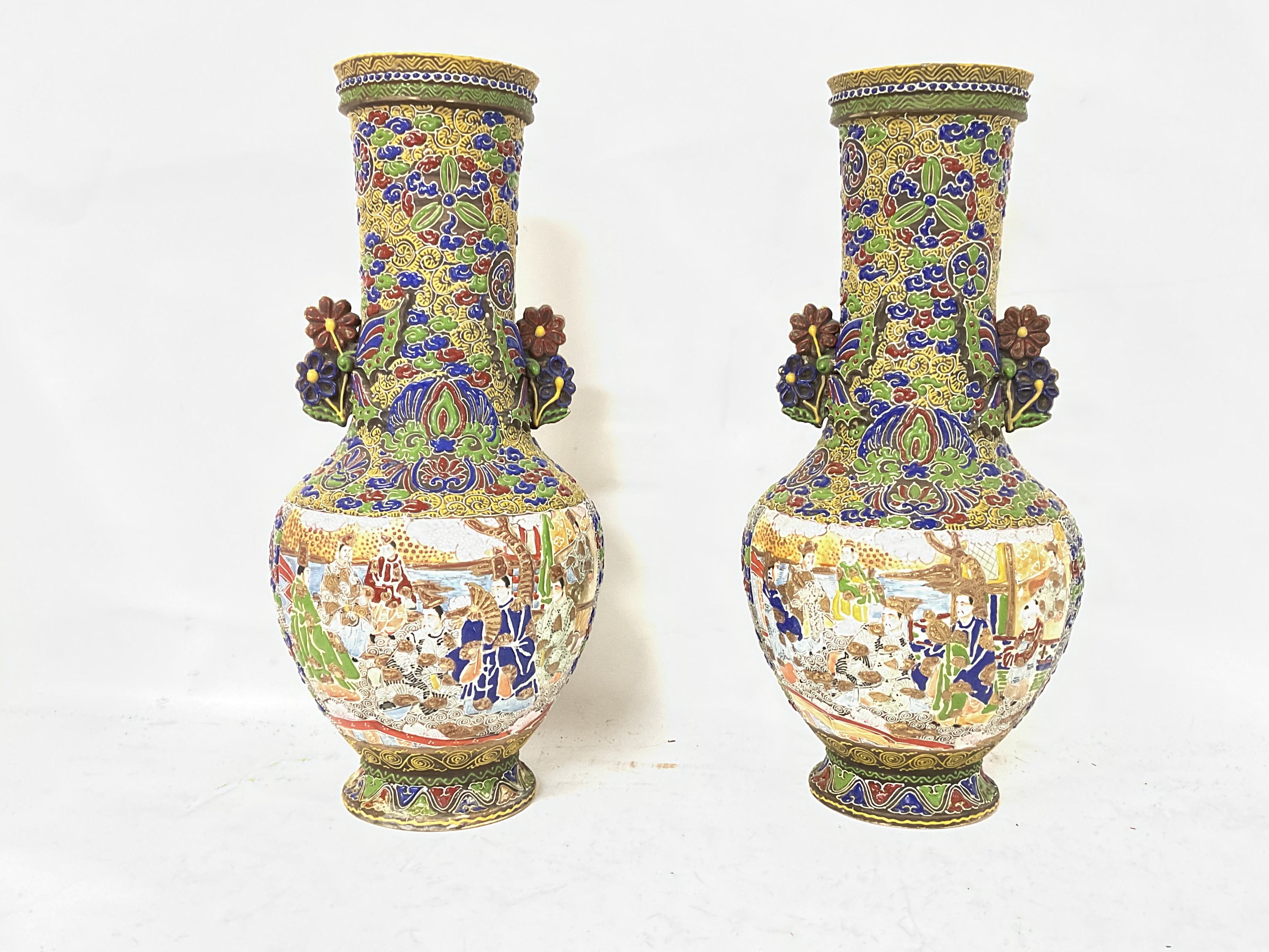 Withdrawn - Japanese vases (pair circa 1920). Appr