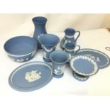 Wedgewood Jasperware consisting of dishes, vases a