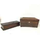 Mahogany (28x16x16cm approximately) and rosewood (