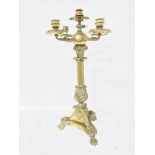 A Victorian style 4 branch candelabra, 50cm tall a