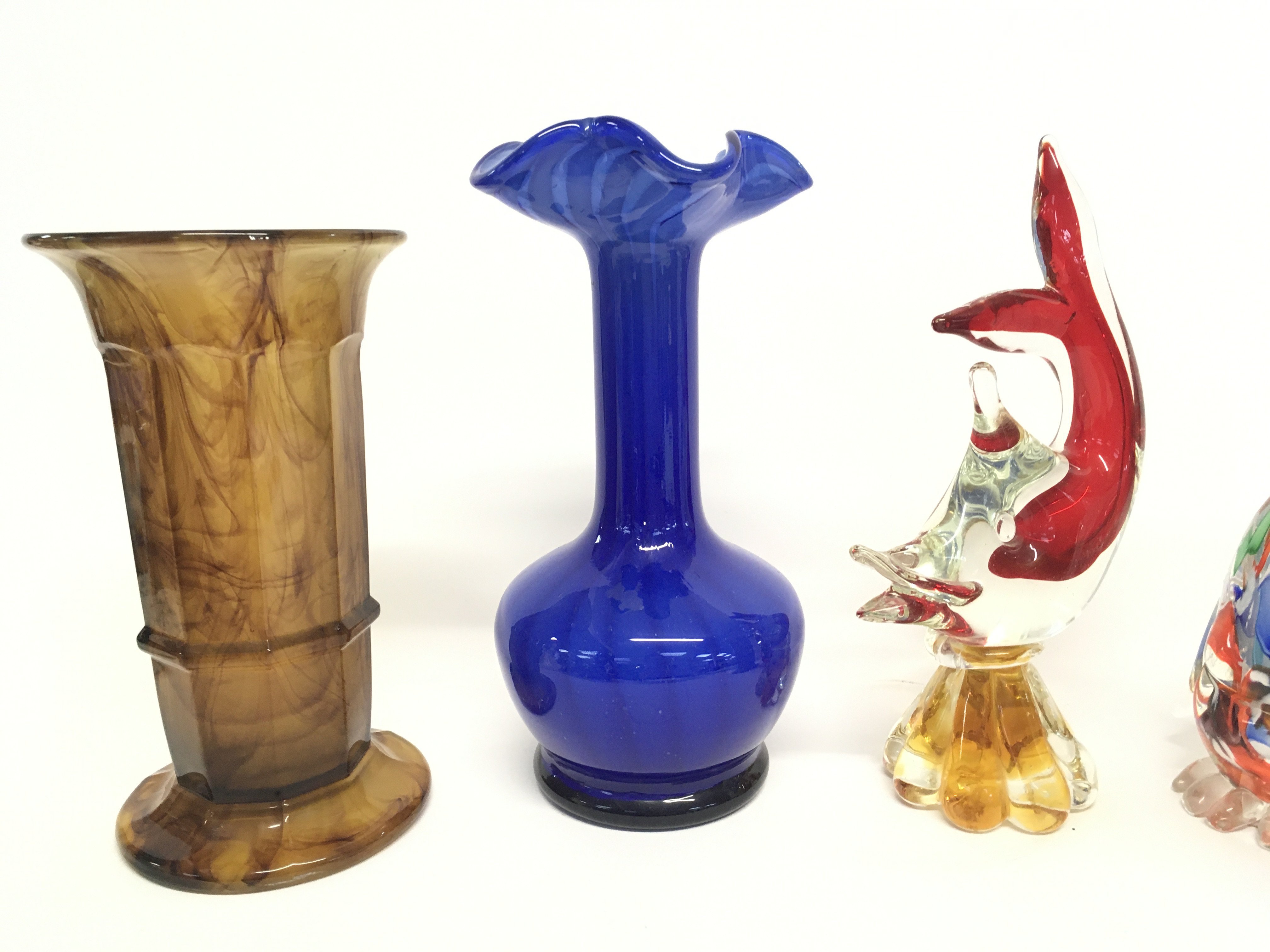 Vintage glassware vases including animal figures - Image 2 of 3