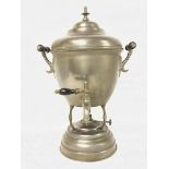 Victorian metal tea urn with tap and burner, appro