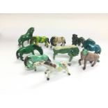 Ten miniature Chinese export Tang horses. Shipping