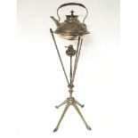 A silver plated spirit kettle with stand circa 188