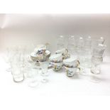 Regent bone china tea set and drinking glasses. NO