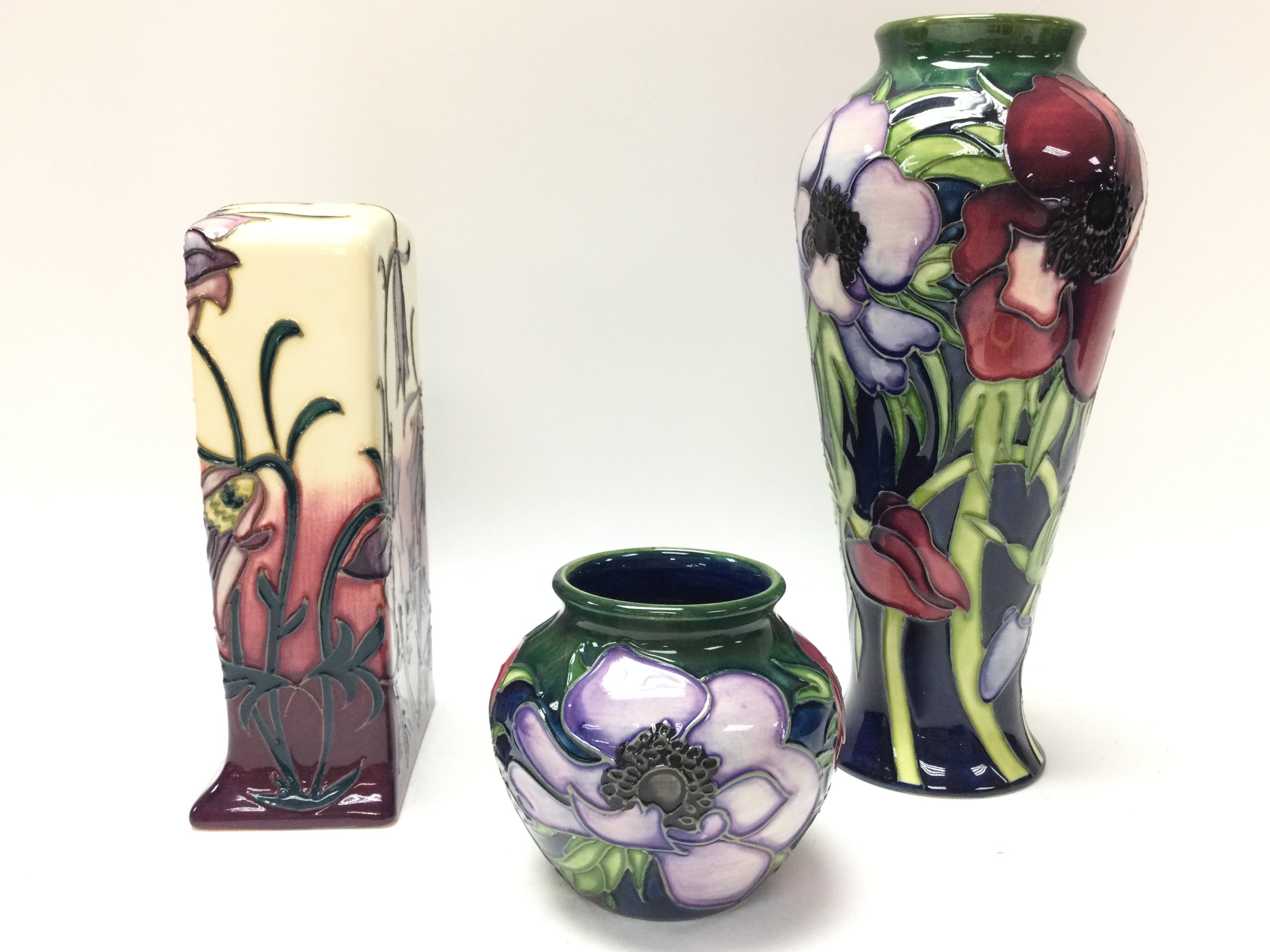 Moorcroft vases and a clock - Image 2 of 4