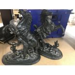 Pair of Marley spelter horses. NO RESERVE