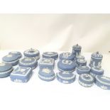 A collection of Wedgwood Jasper-ware tinker boxes