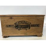 A vintage pine Samuel Bobbins weatheralls box (D)