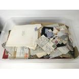 A large collection of mixed stamps, postcards, env