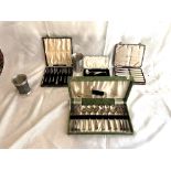 A collection of silver plated cutlery including fi