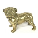 A vintage solid cast bronze bull dog, approximatel