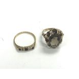 18ct gold and platinum diamond and gem 5 stone rin