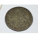 A George III 1787 silver shilling. Very good defin