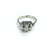 A white gold single stone diamond ring, diamond ap