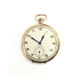 A gold cased pocket watch, hallmarks indistinct, e