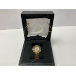 Ladiesquartz Versace stone set watch, in box.